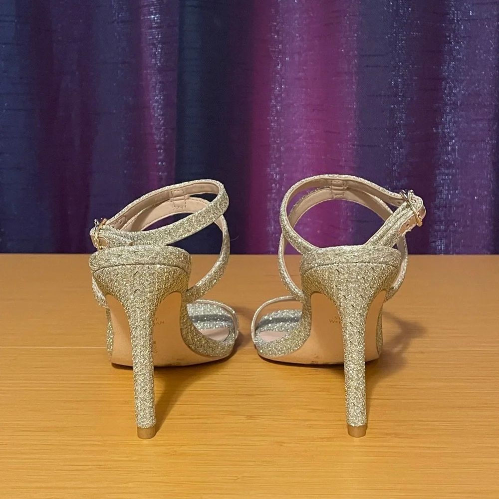 Stuart Weitzman Crystal Buckle 95 Glitter Sandal